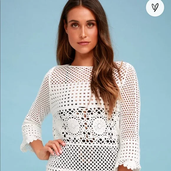 White crochet cover up dress🐚 - Picture 3 of 4
